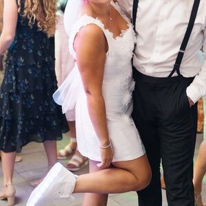 Fun Reception Dress White Floral